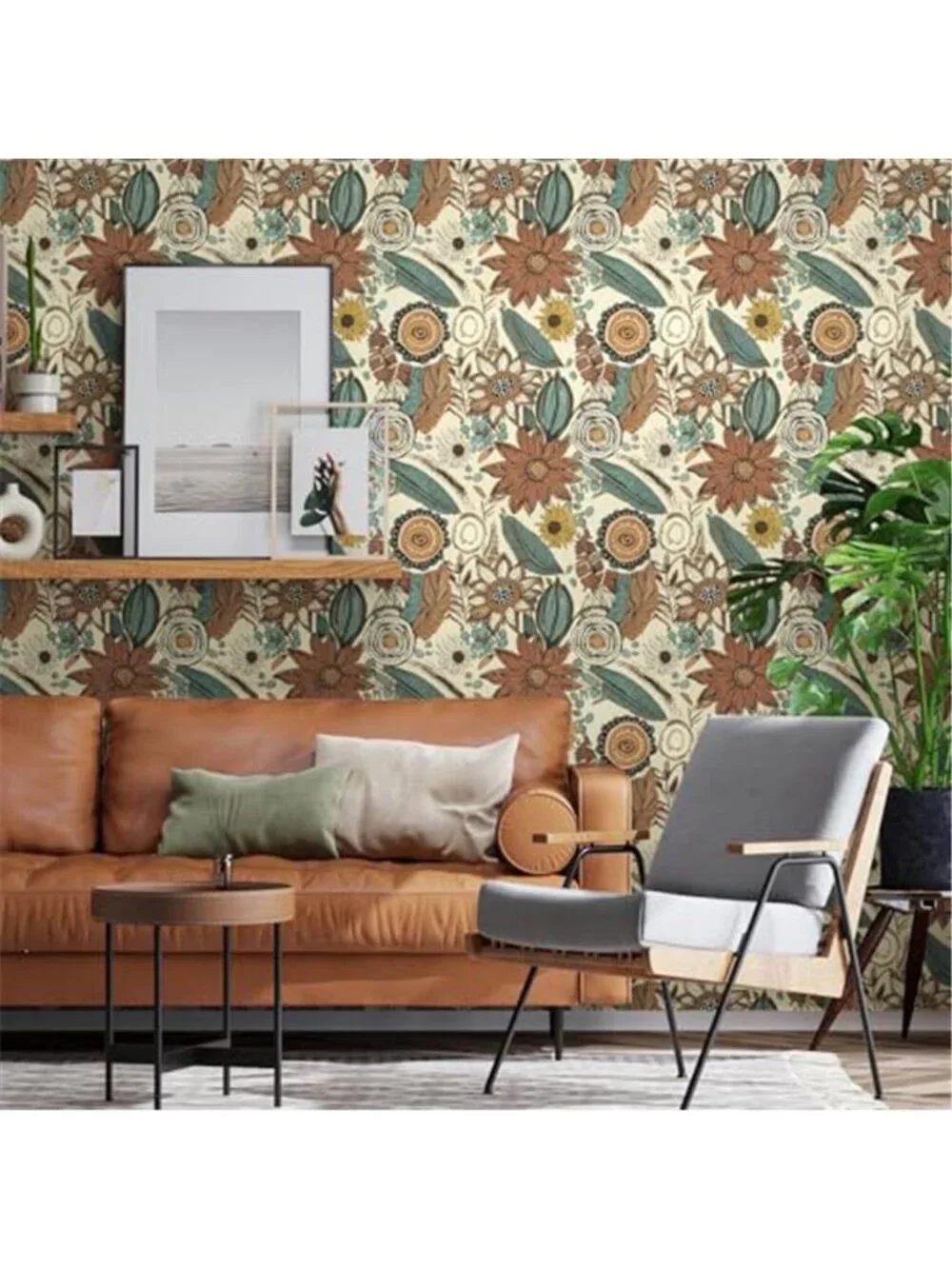 Boho Floral Peel Stick Wallpaper Vintage Botanical Removable Contact Paper Roll
